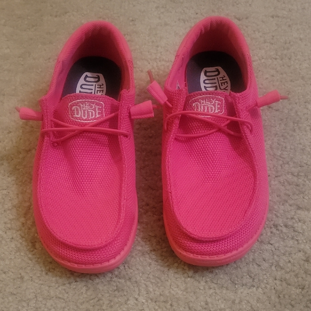 Hey Dude Women's Moccasins in Bright Pink